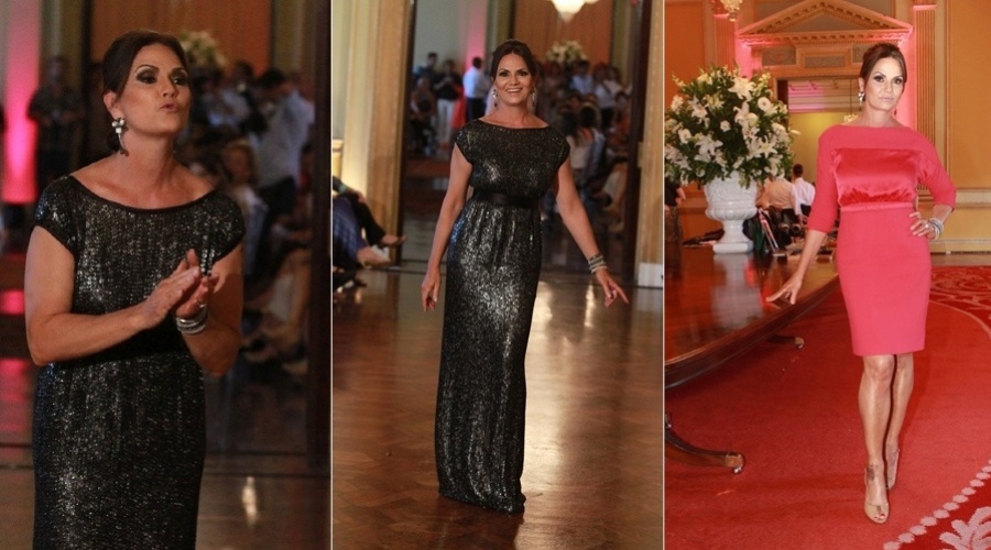 6.dez.2012 - Luiza Brunet participou de um desfile de moda no Palácio da Cidade, zona sul do Rio