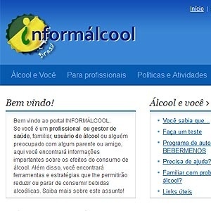 Além de informações sobre álcool, o site oferece avaliações e um programa para reduzir o consumo - Reprodução