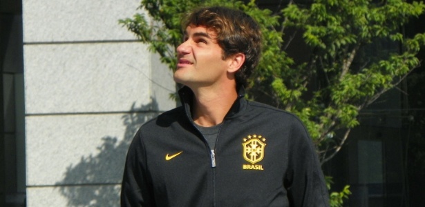 Tenista suíço Roger Federer sofre com o calor em São Paulo - Antoine Morel/UOL