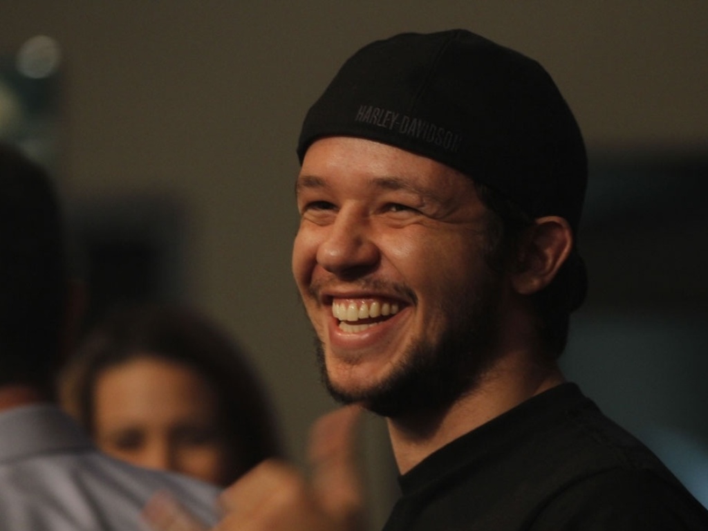 Bruno, do KLB, esteve no evento e falou da expectativa em estrear como lutador de MMA. (8/12/2012) - Taiz Dering/HSBC Brasil