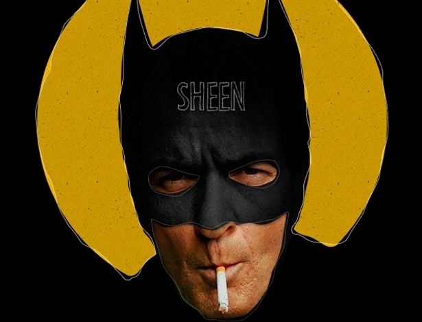 Charlie Sheen é um dos atores imaginados na máscara de Batman - Reprodução
