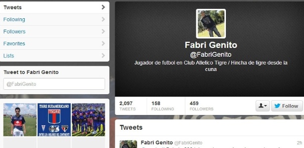 Fabrizio Genito avisou que recebeu mais de 600 posts com provocações de são-paulino - Reprodução-Twitter
