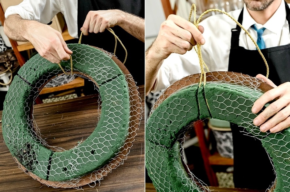 Se você for usar a corda para pendurá-la, amarre-a na estrutura da guirlanda - Tadeu Brunelli / UOL