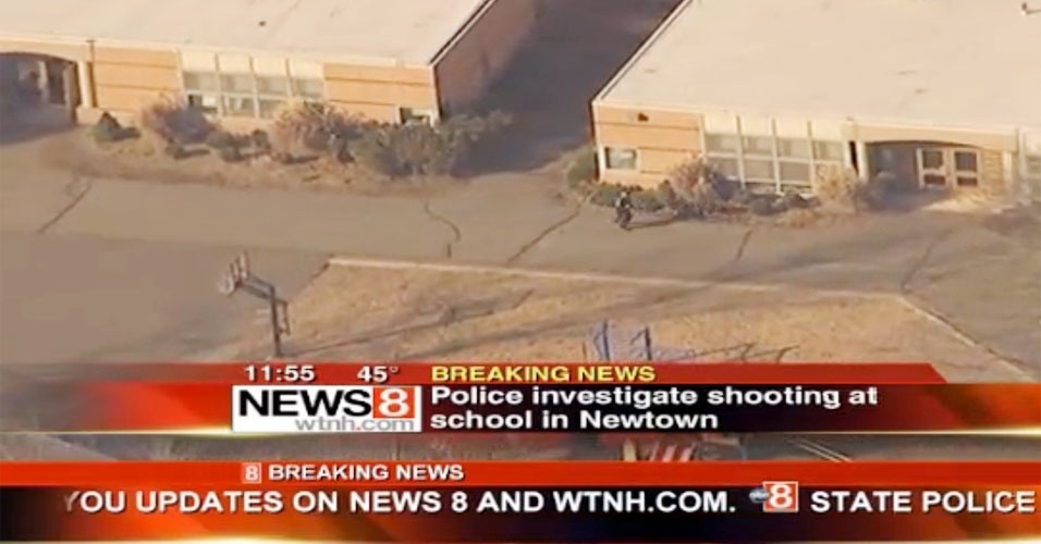 14.dez.2012 - Atirador abre fogo em escola primária nos Estados Unidos - Reprodução/WTNH