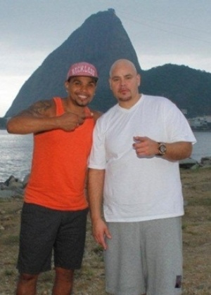 O cantor Naldo e o rapper Fat Joe 