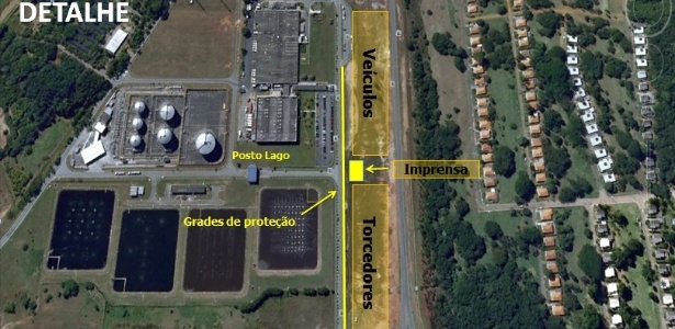 Imagem de satélite divulgada pelo aeroporto de Guarulhos para explicar o desembarque 