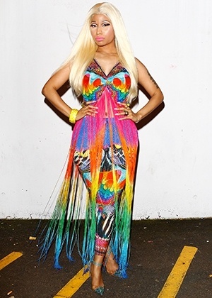 O conjunto da marca Camilla rendeu a Nicki Minaj o título de mais mal vestida de 2012 - Getty Images