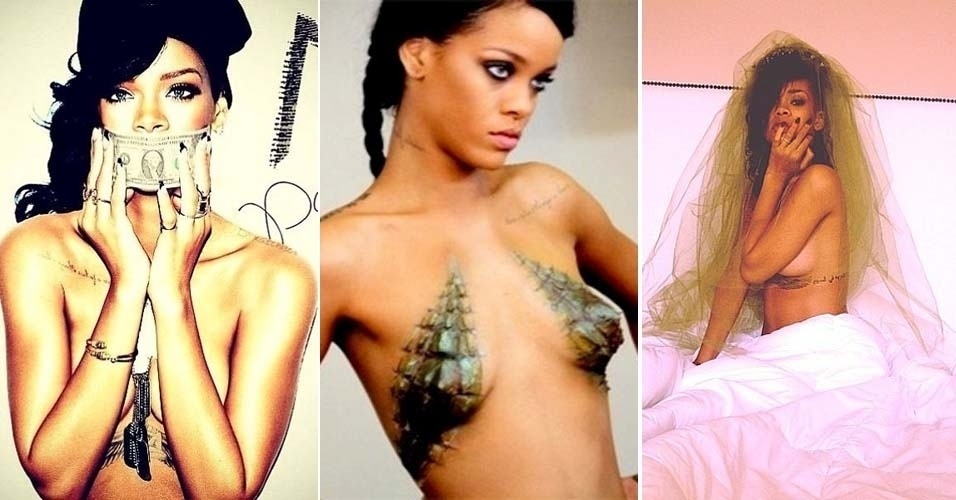 Rihanna faz topless para campanhas, capa de CD e, em algumas vezes, por pura diversão