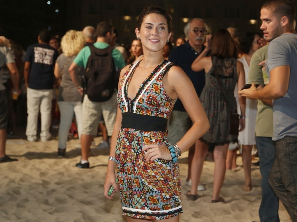25.dez.2012 - Fernanda Paes Leme no show de Gilberto Gil e Stevie Wonder em Copacabana - AgNews