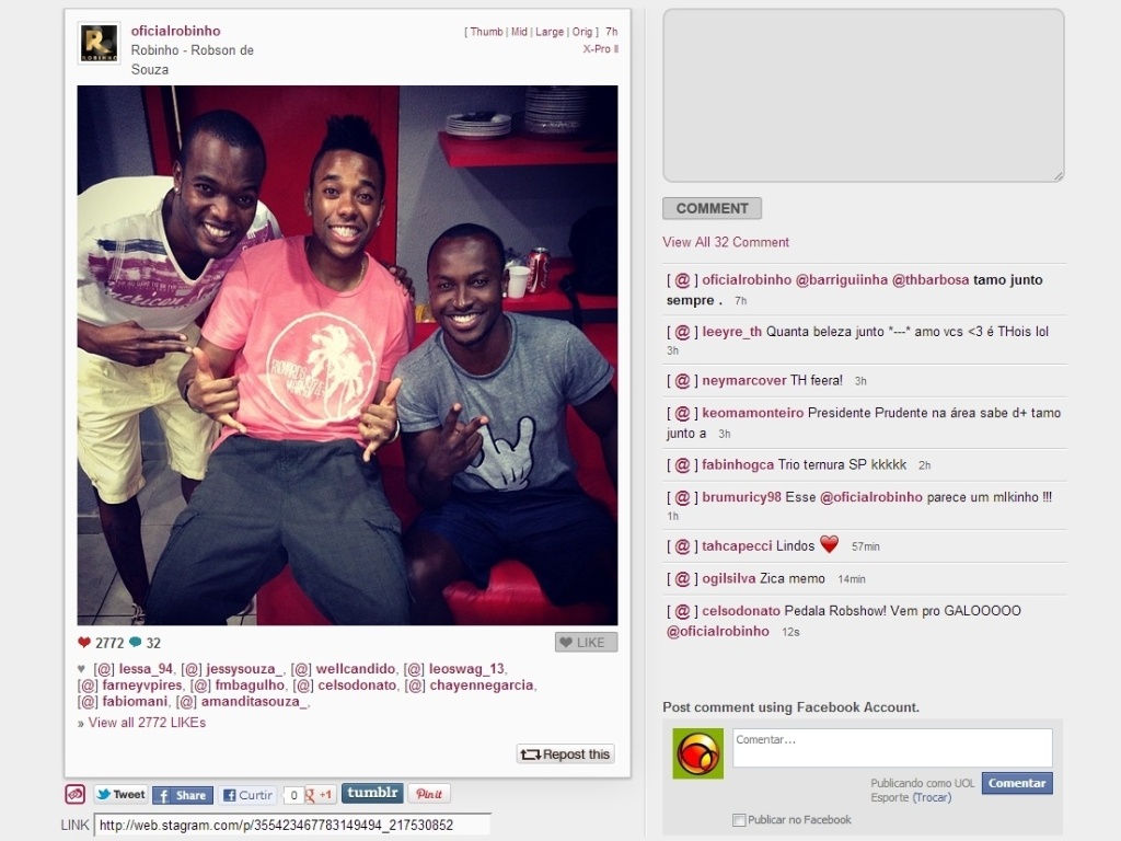 Alheio às especulações que envolveram seu futuro, Robinho, curtiu festas, encontrou amigos e foi badalar até com o pagodeiro Thiaguinho - Divulgação/Instagram