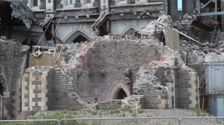 A catedral de Christchurch, na Nova Zelândia, que foi arrasada por um terremoto em 2011