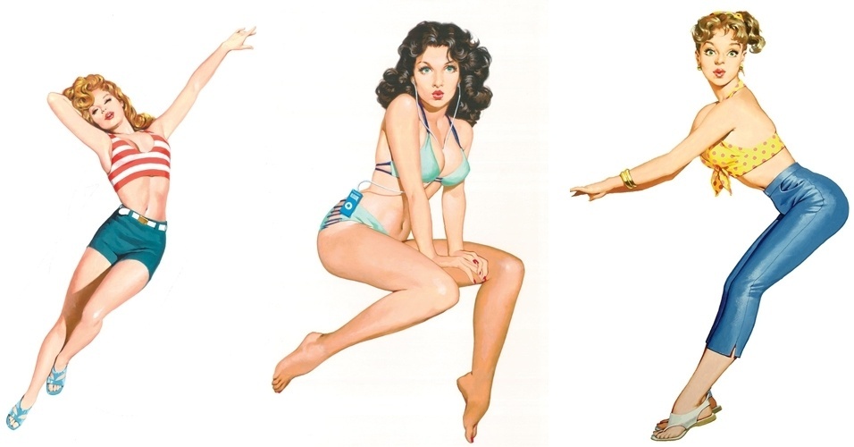 Pin-ups desenhadas pelo ilustrador brasileiro Benício - Benício