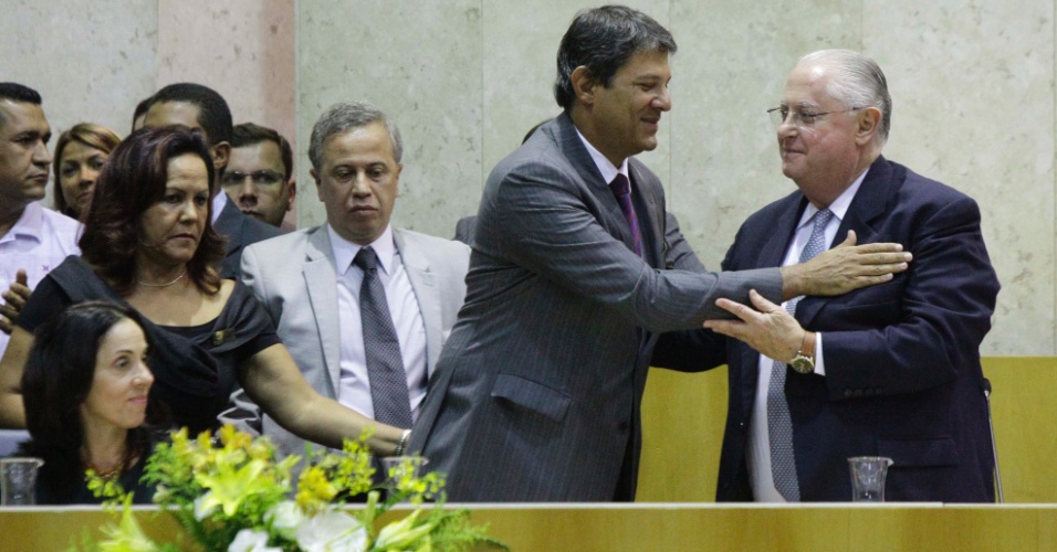 1º.jan.2013 - O prefeito eleito de São Paulo, Fernando Haddad (PT), toma posse na Câmara Municipal