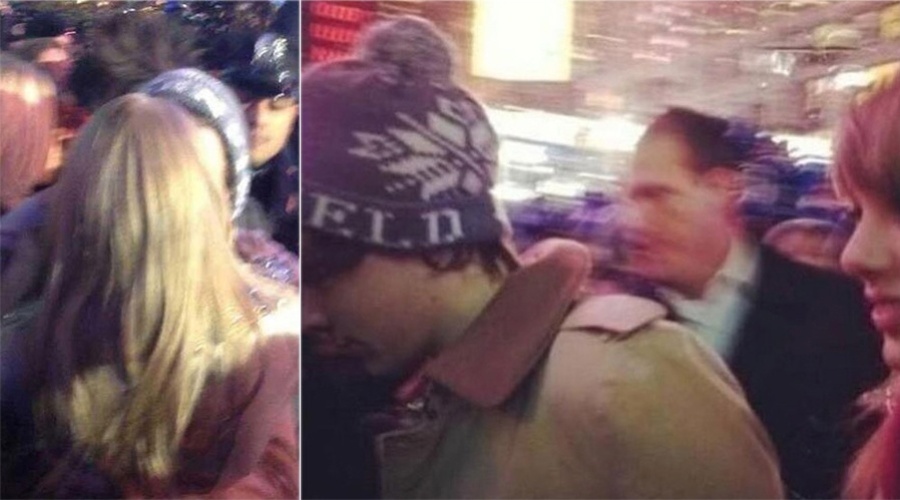 1.jan.2013 - A cantora Taylor Swift e o namorado, o cantor do One Direction Harry Styles, foram flagrados se beijando na Times Square, em Nova York