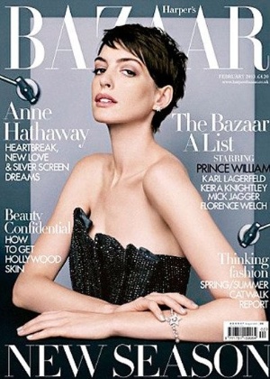  Anne Hathaway na capa da "Harper's Bazaar" de fevereiro
