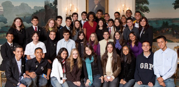 Michelle Obama se encontra com os brasileiros do programa Jovens Embaixadores 2010 - Acervo Pessoal