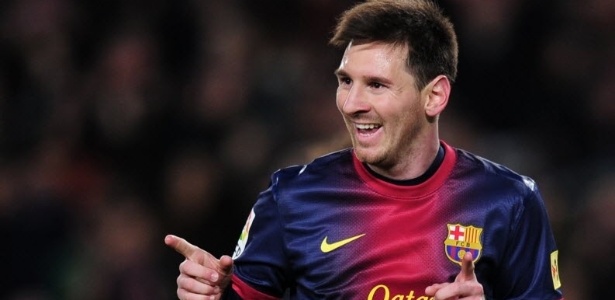 Lionel Messi comemora depois de converter seu pênalti no clássico contra o Espanyol - Lluis Gene/AFP Photo