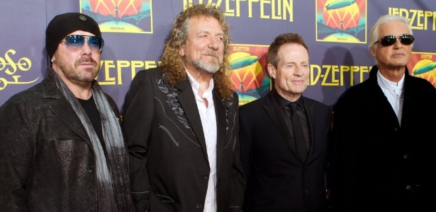 9.out.2012 Da esquerda para direita, Jason Bonham, Robert Plant, John Paul Jones e Jimmy Page no lançamento de "Led Zeppelin: Celebration Day" - Dario Cantatore/Invision/AP, file