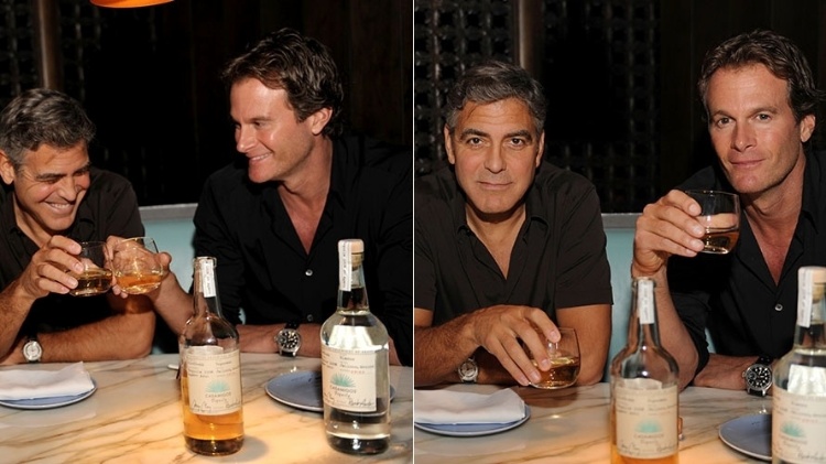 Entre um gole e outro, ator George Clooney se diverte durante lançamento de uma marca de tequila - Grosby Group - Grosby Group