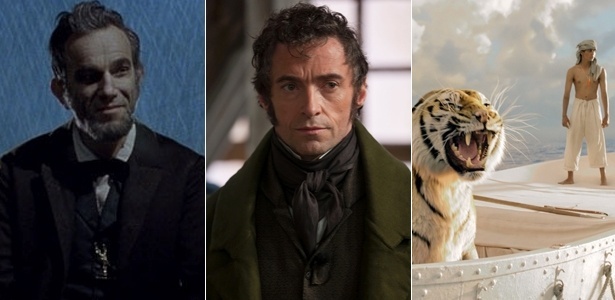 "Lincoln", "Os Miseraveis" e "As Aventuras de Pi", três dos concorrentes ao Oscar - Divulgação