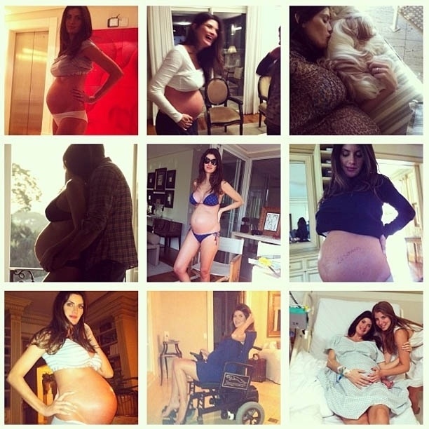 10.jan.2013 - Isabella Fiorentino publica foto de quando estava grávida de seus trigêmeos