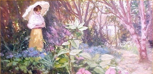 Obra "Elisabete no Quintal", criada pelo pintor Washington Maguetas em 2001 - Reprodução