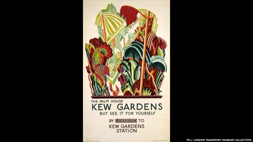 Para a parte 'Capital da Cultura', os cartazes mostram passeios como galerias, museus e até o zoológico. Acima, trabalho de Clive Gardiner, de 1926 - © TfL, coleção do Museu de Transportes de Londres