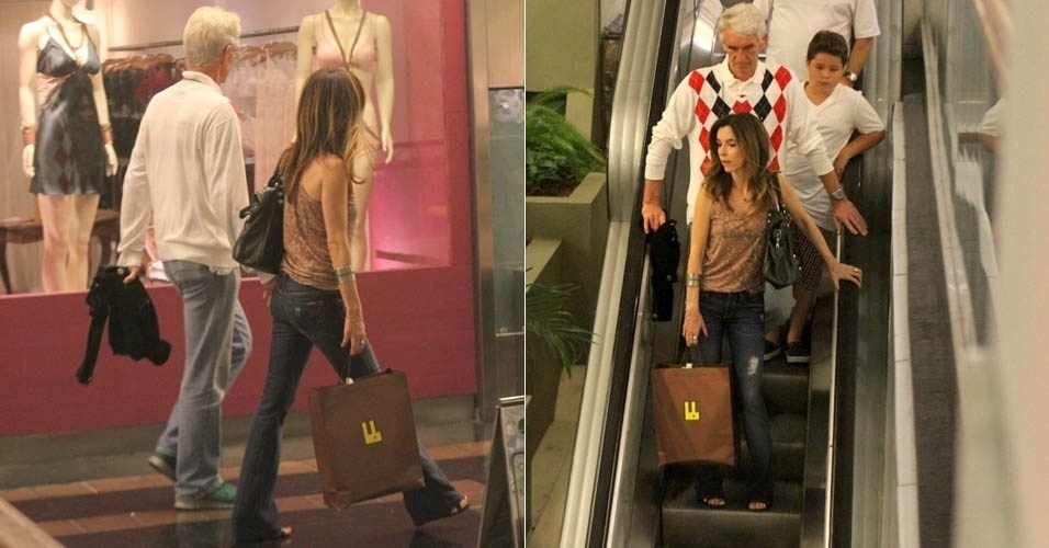 12.jan.2013 - Após se separar de Dennis Carvalho, Deborah Evelyn é vista acompanhada em shopping do Rio