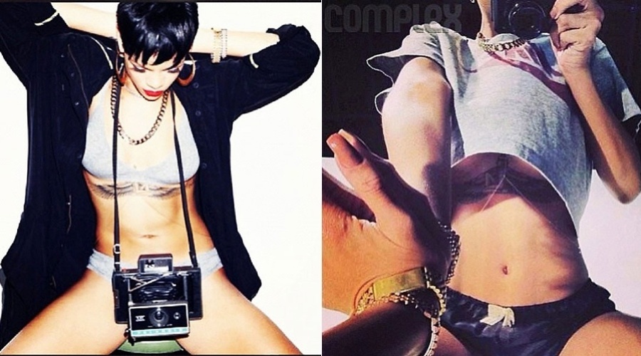 14.jan.2013 - Rihanna fez um ensaio sensual para a revista "Complex". Algumas imagens foram divulgadas pela própria cantora por meio de sua página do Twitter