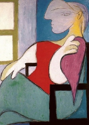 A obra "Femme assise pres d`une fenêtre", de 1932, que retrara Marie-Thérese, a musa do pintor Pablo Picasso - Reprodução/pablo.picasso,net