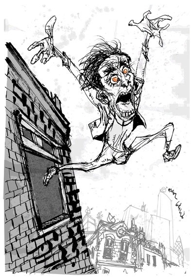 Ilustração de Oscar Grillo para edição comemorativa de "Laranja Mecânica", o livro ainda tem desenhos de Angeli e Dave McKean - Divulgação