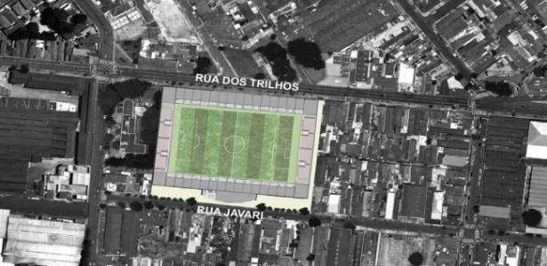 Perspectiva da localização da Arena Juventus, a ser construída sobre a o estádio Conde Rodolfo Crespi (rua Javari), na Mooca, em São Paulo