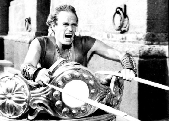 1959 - Charlton Heston em cena de "Ben-Hur" - Divulgação
