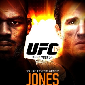 Pôster do UFC 159 destaca a disputa de cinturão dos meio-pesados entre o campeão Jon Jones e o falastrão Chael Sonnen, em abril - Divulgação/Facebook/UFC