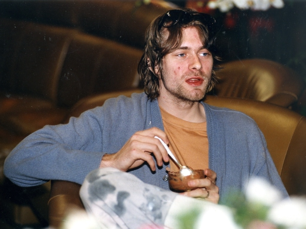 Jan. 1993 - Kurt Cobain, do Nirvana, em entrevista no Maksoud Plaza, em São Paulo, durante o Hollywood Rock. - Ana Ottoni/Folhapress