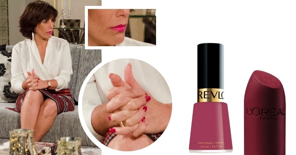 top 10 Globo dezembro 02 e 03 esmalte batom Gloria Pires Roberta Guerra dos Sexos - TV Globo e Divulgação/Montagem UOL