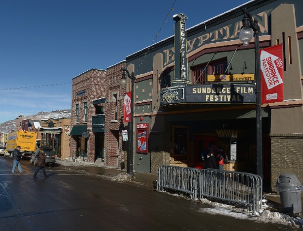 16.jan.2013 - Fachada do Egyptian Theater, na via principal de Park City, em Utah, nos EUA, uma das principais salas de cinema do Festival de Sundance - Michael Loccisano/Getty images