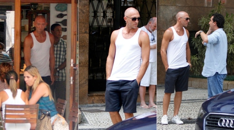 18.jan.2013 - O ator francês Vincent Cassel almoçou em um restaurante no bairro do Leblon, zona sul do Rio