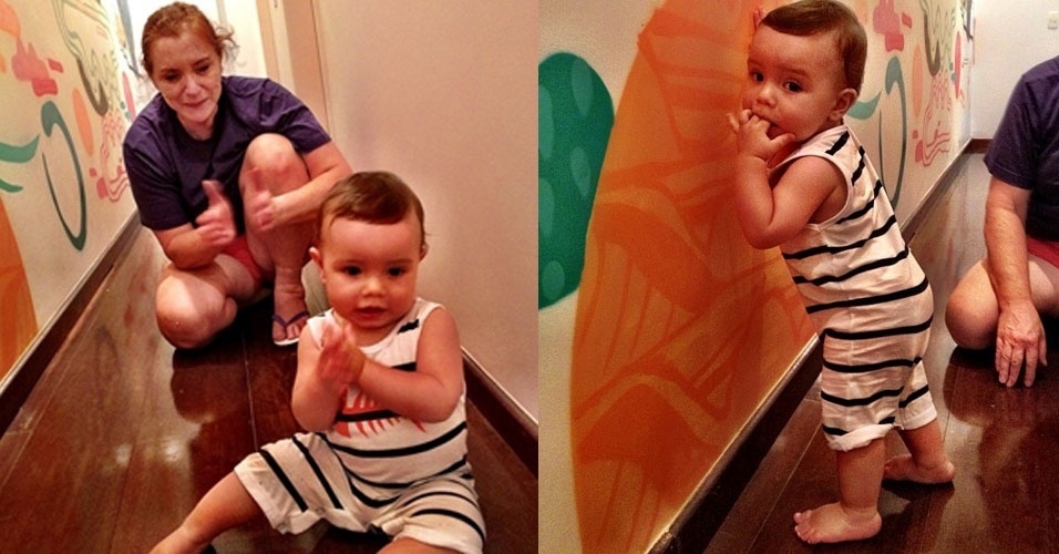 23.jan.2013 - O surfista Pedro Scooby postou no Instagram fotos do seu filho com Luana Piovani, Dom