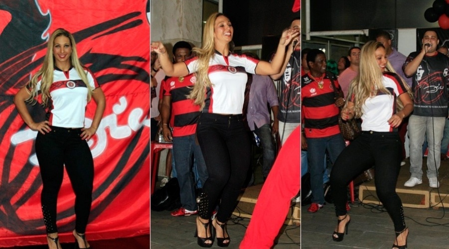 23.jan.2013 - Valesca Popozuda participou do movimento "Zico 60 Anos, Um Mundo Rubro-Negro" que aconteceu em um clube da zona norte do Rio