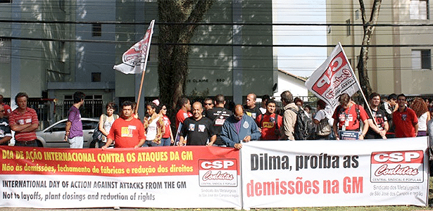 Sindicato que representa trabalhadores da GM protesta contra possíveis demissões em fábrica de SP - Divulgação