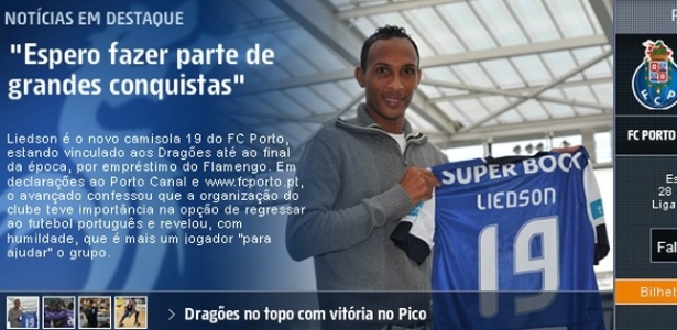 Liedson, atualmente no Porto, se envolveu em acidente nesta quinta - Reprodução/fcporto.pt