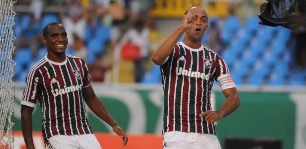 Leandro Euzébio comemora seu gol na vitória sobre o Olaria, pela Taça Guanabara - Bruno Turano/Photocamera