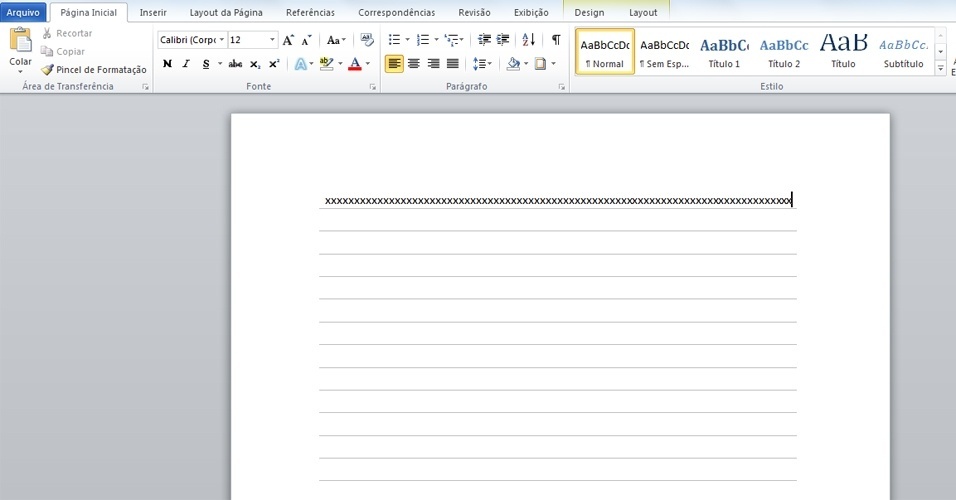 Como Escrever Em Cima Da Linha No Word