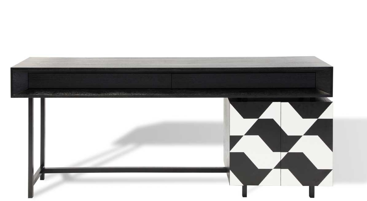 O aparador Paulistinha, desenhado por Amélia Tarozzo, tem como inspiração a arquitetura modernista da capital paulista, com seus planos retangulares. A estrutura do móvel é feita em MDF, madeira de carvalho e aplicação de lâmina de madeira preta e branca para a composição dos mapas do estado. Com dimensões 200 cm x 45 cm x 80 cm, a peça custa R$ 9.395, na Clami (www.clami.com.br) - Divulgação