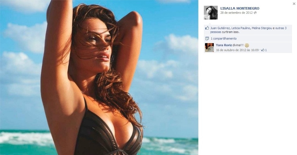 Foto de Lisalla Montenegro postada no Facebook da modelo - Reprodução/Facebook/LisallaMontenegroOfficial