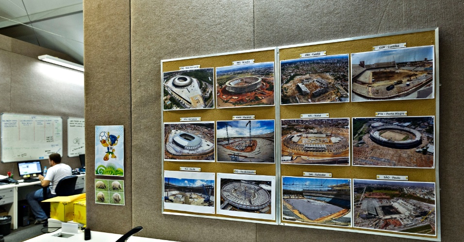 Fotos aéreas também auxiliam no monitoramento das obras em estádios da Copa