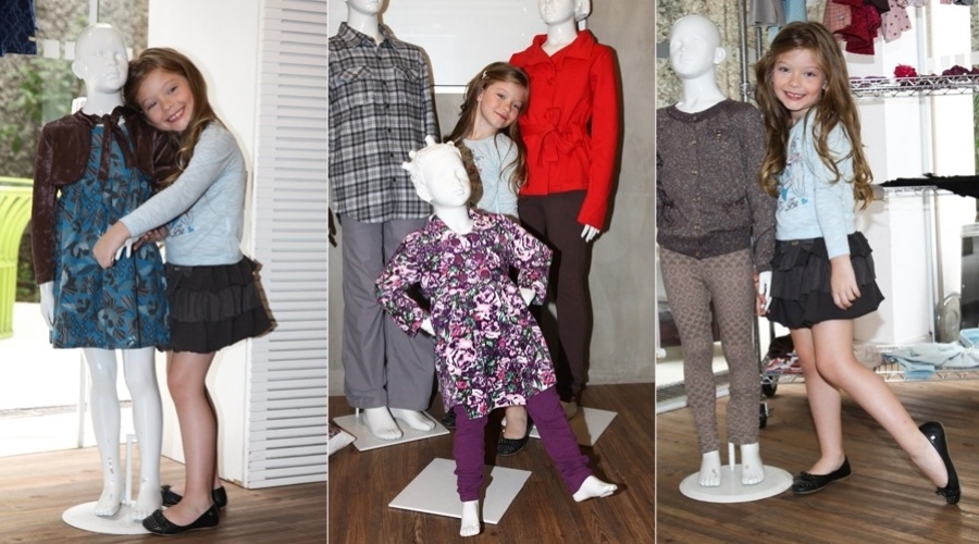 30.jan.2013 - Duda Bündchen, sobrinha da modelo Gisele Bündchen, lançou uma linha de roupas infantis em uma loja em São Paulo