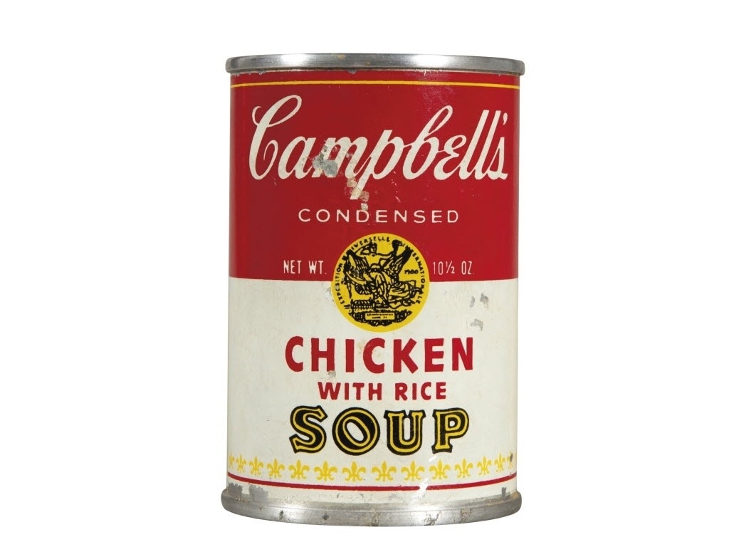 30.jan.2013 - Foto da mostrando a obra "Campbell's Chicken with Rice Soup", de Andy Warhol, que será leiloada on-line pela Christies's - Christie's/AP