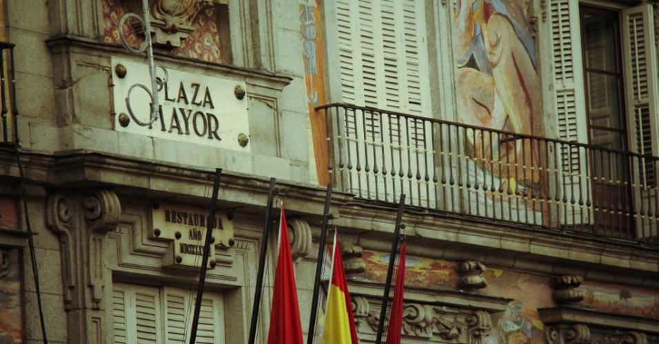 jan.2013 Imagem fotografa por Pe Lu mostra a Plaza Mayor, um dos pontos turísticos  mais famosos de Madri